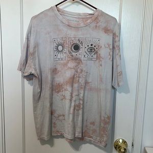 Womens American Eagle Celestial Tie-Dye Graphic T-shirt